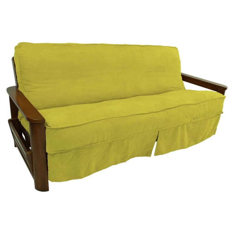 Solid Microsuede Double Corded Full Futon Slipcover