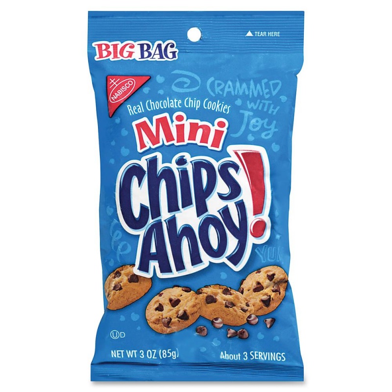 Chips Ahoy! Mini Chocolate Chip Cookies - Chocolate Chip - 1 Serving Bag - 3 Oz - 12 / Carton