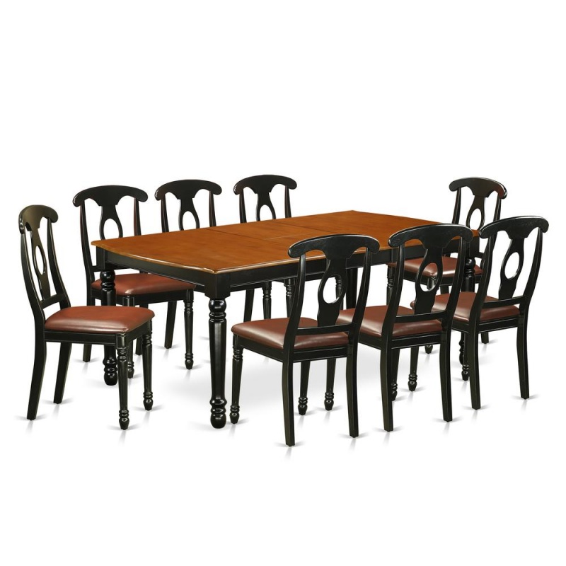Dining Room Set Black & Cherry, Doke9-Bch-Lc