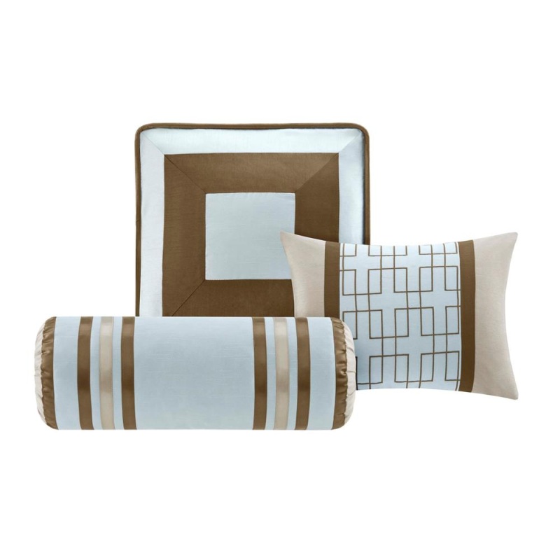 Genevieve 7 Piece Comforter Set, Blue Color