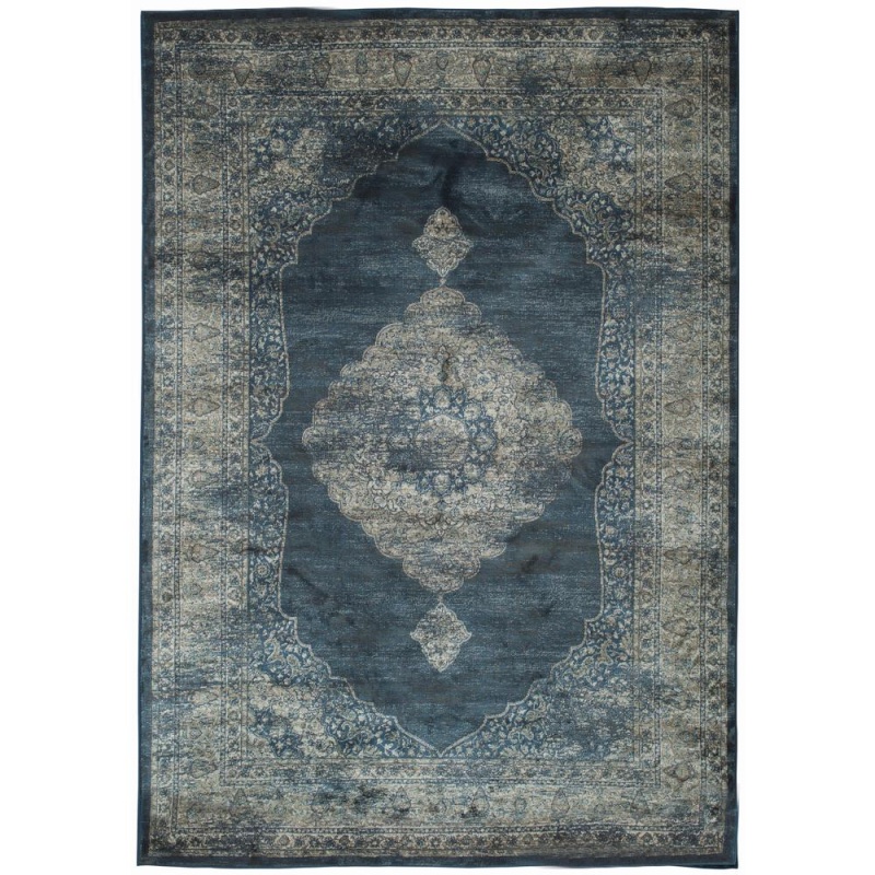 Sonoma Navy Blue/Silver Area Rug, 7'10" X 10'1"
