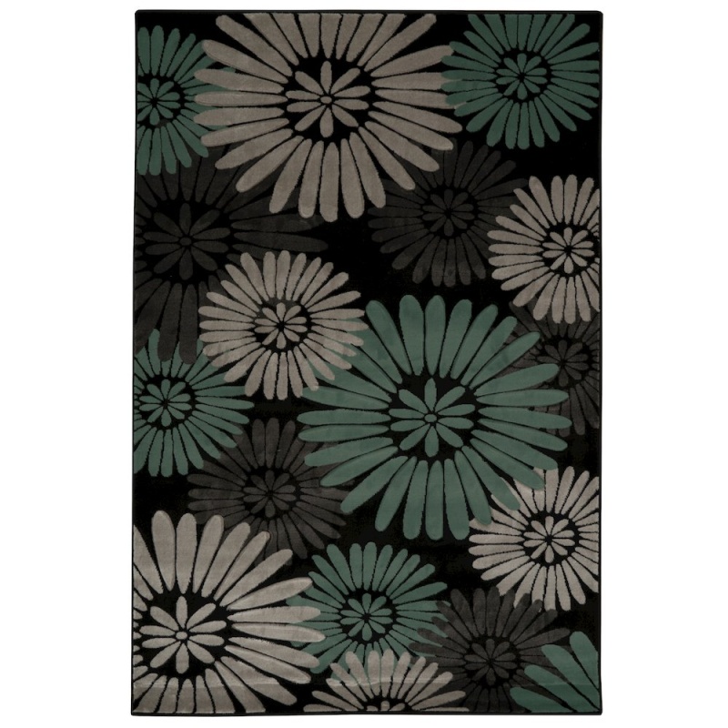 Milan Perth Black & Turquoise 8X10.4 Rug