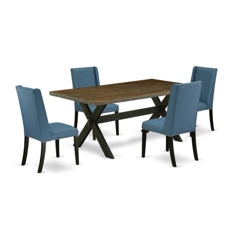 East West Furniture 5-Piece Modern Dining Room Table Set