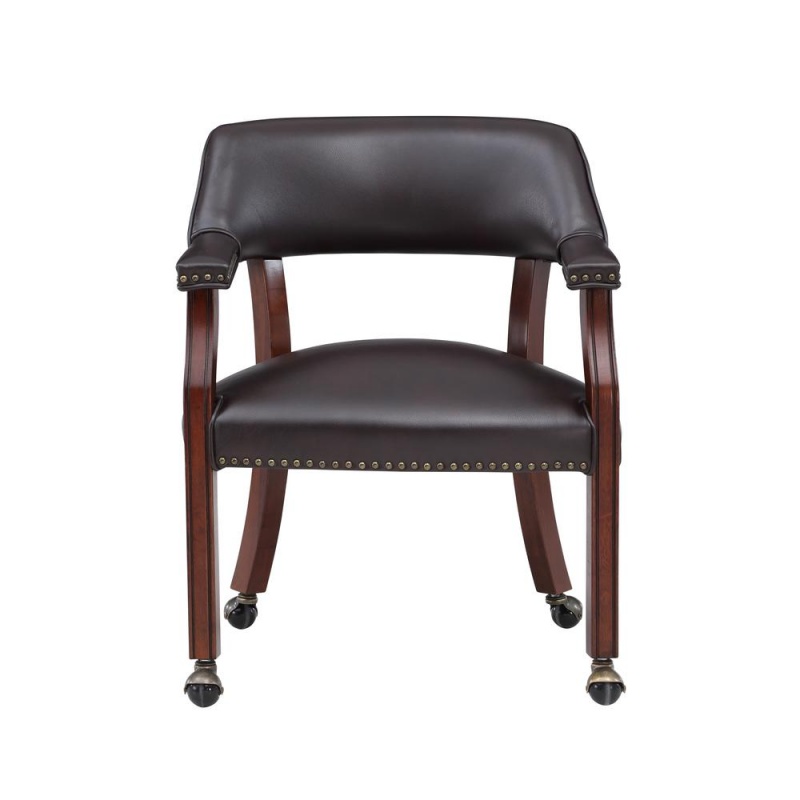 Cavett Burnished Brown Caster Game Chair