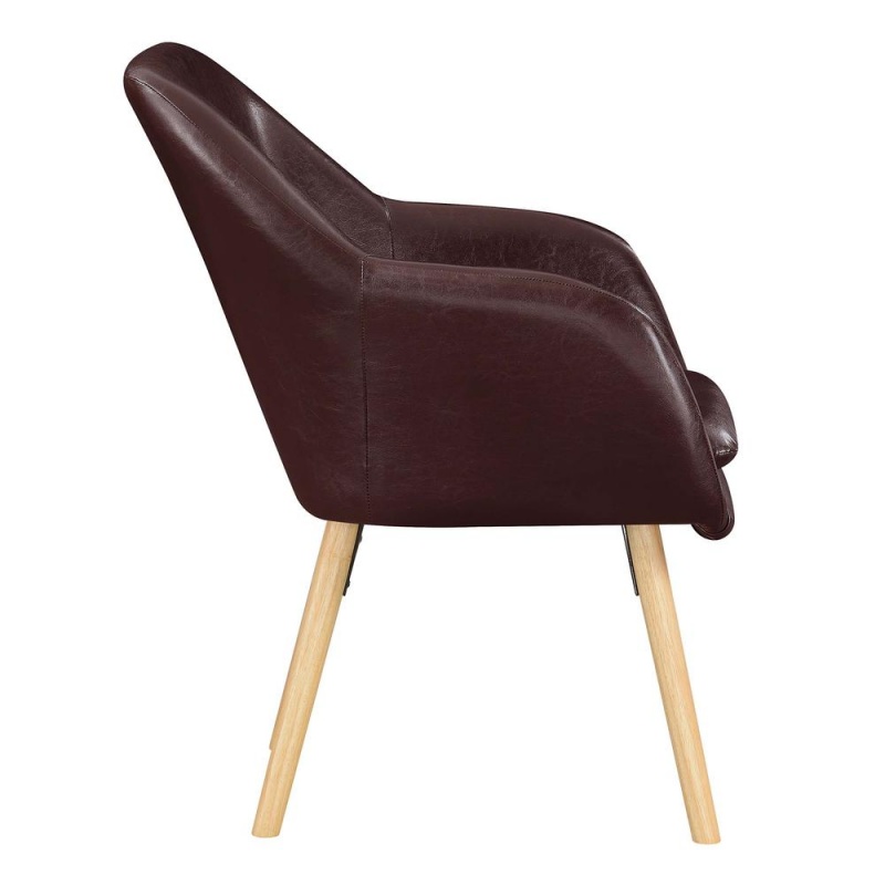 Take A Seat Charlotte Accent Chair, Espresso Faux Leather