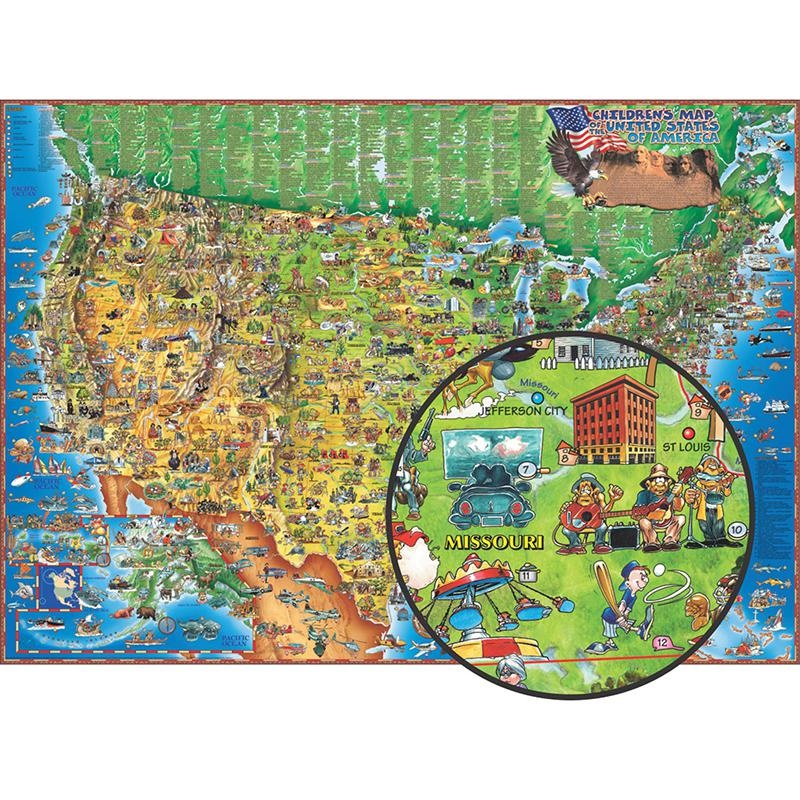 Children's Map Of The United States Wall Map