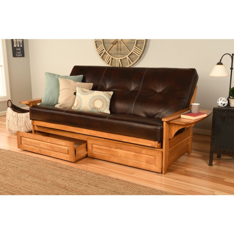 Phoenix Frame-Butternut Finish-Oregon Trail Java Mattress-Storage Drawers