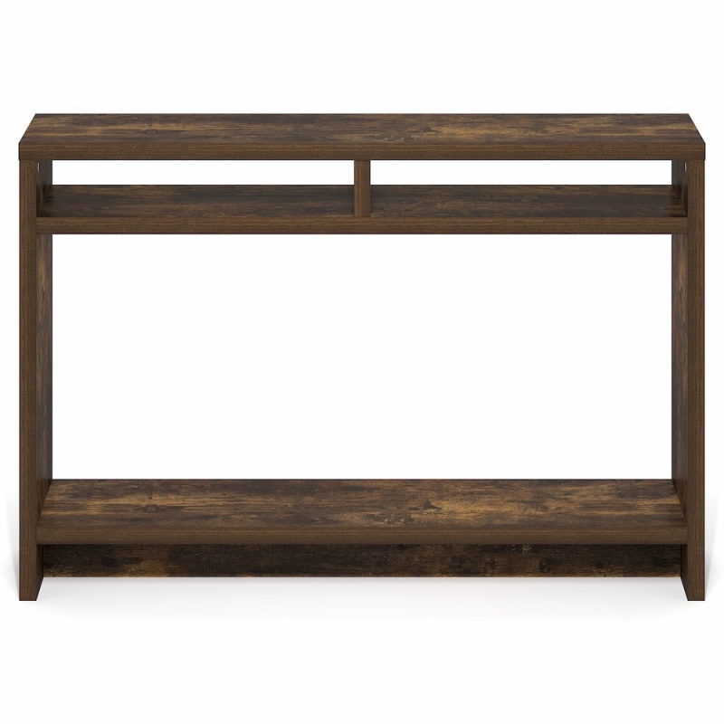 3-Tier Narrow Console Table with Storage Shelf, Amber Pine