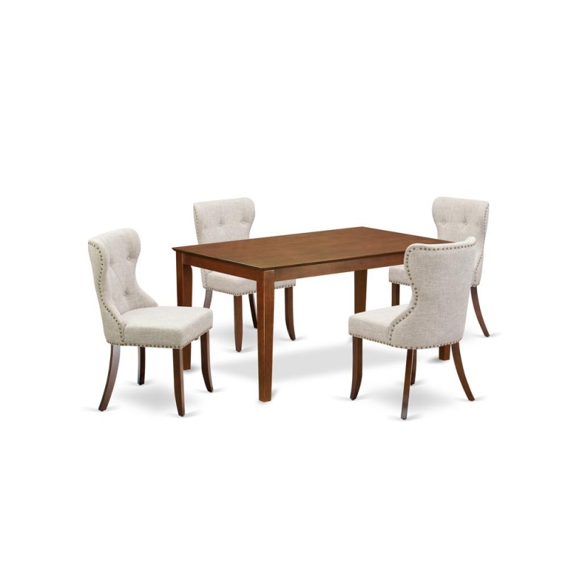 East West Furniture Modern Dining Table Set of 4