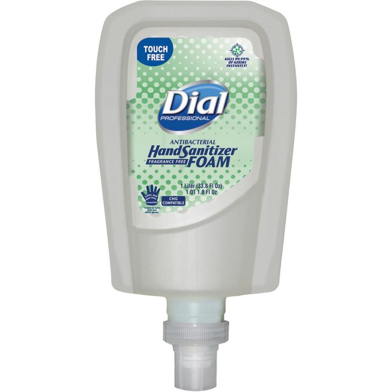 Dial Hand Sanitizer Foam Refill - 33.8 Fl Oz (1000 Ml) - Touchless Dispenser - Kill Germs - Hand - Clear - Non-Drying, Dye-Free - 3 / Carton