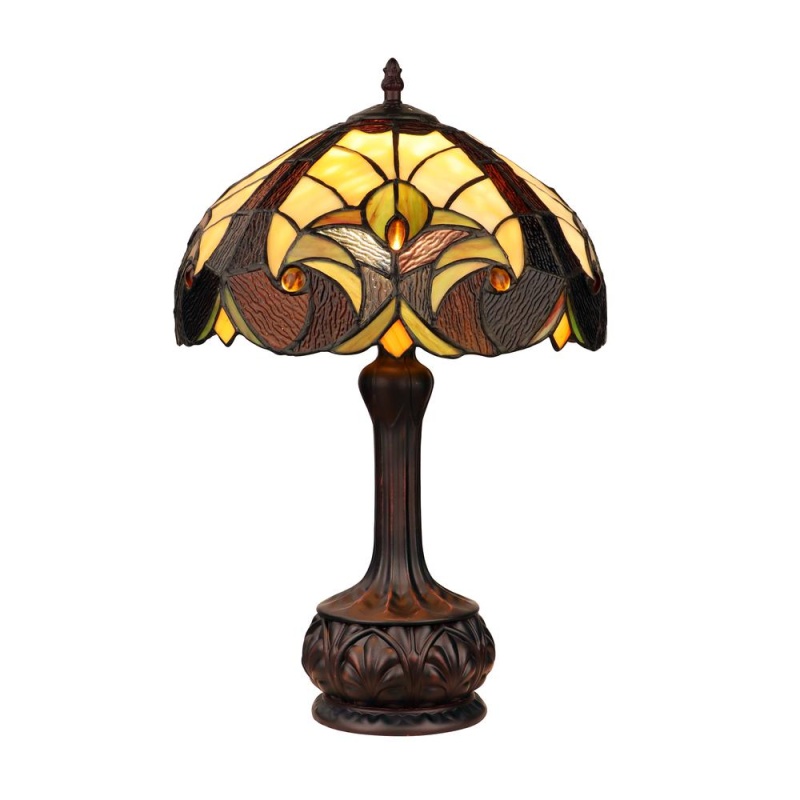 Chloe Lighting Tiffany-Style Antique Dark Bronze 1-Light Victorian Table Lamp, 12-Inch Shade