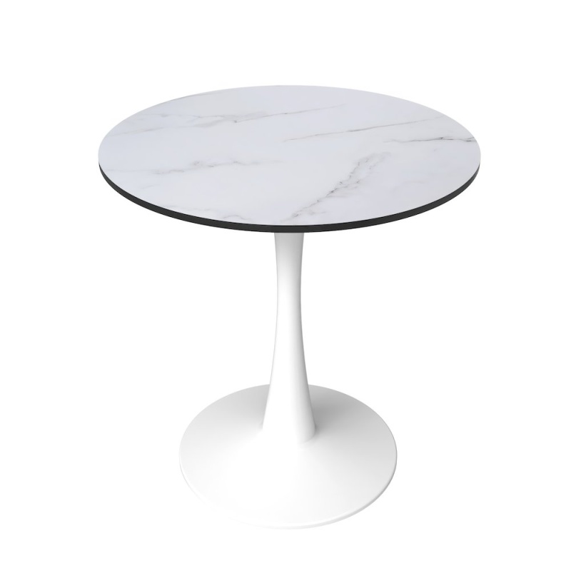 Leisyremod Bristol 24" Round Dining Table White Base With White Top