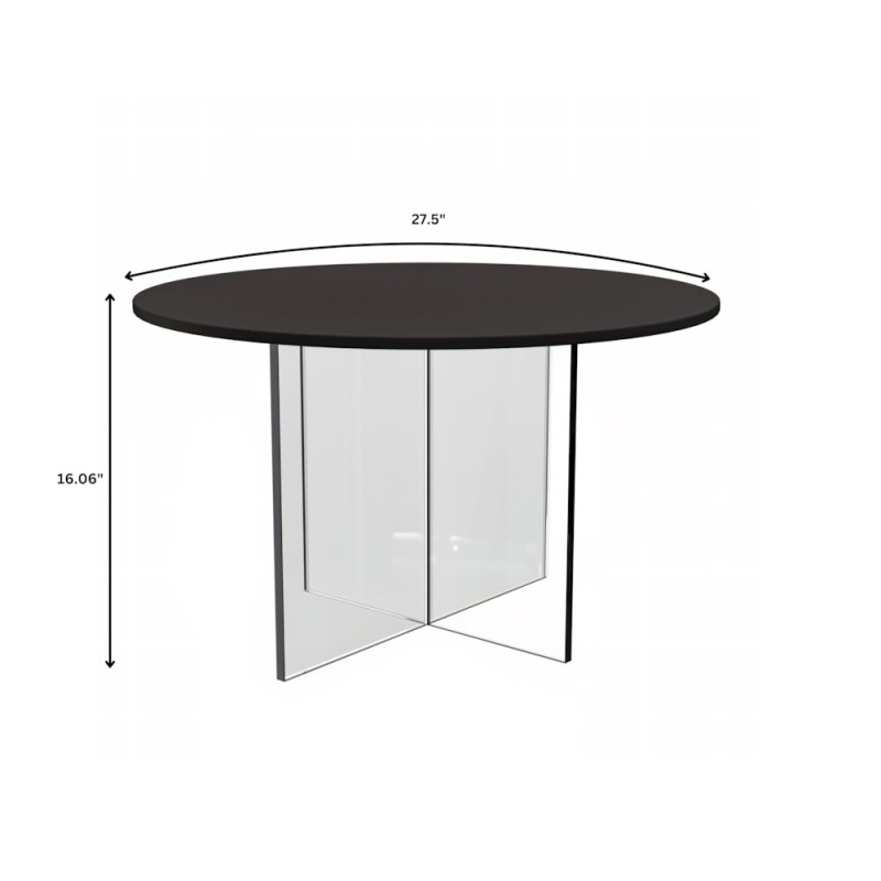 Valore Collection 28" Acrylic Side Table With Black Top