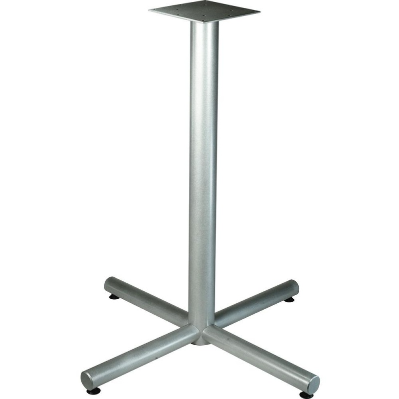 Lorell Silver Bistro-Height X-Leg Table Base - Metallic Silver X-Shaped Base - 40.75" Height X 36" Width - Assembly Required