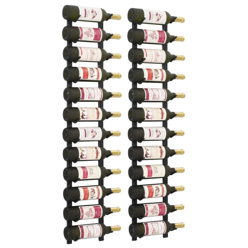 Wall Mounted Wine Racks for 12 Bottles, 2 Pcs