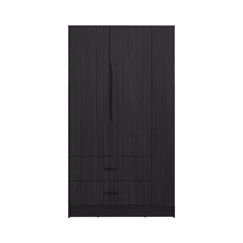 Melvern Armoire, 3 Doors, 1 Drawer, 4 Shelves, Black Wengue