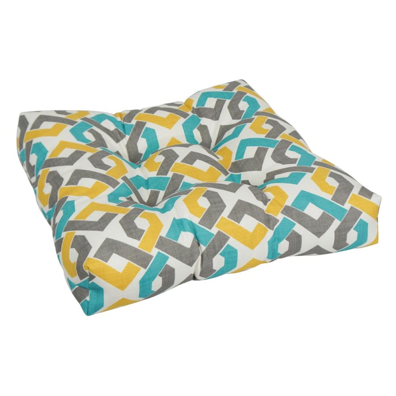 19-Inch Squared Polyester Outdoor Tufted Dining Chair Cushion