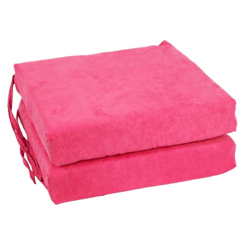 Blazing Needles Indoor 16" x 16" Microsuede Chair Cushion, Bery Berry