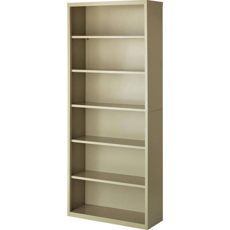 Lorell Fortress Series Bookcase - 34.5" Width X 13" Depth X 82" Height - 6 X Shelf(Ves) - Putty - Powder Coated - Steel - Recycled