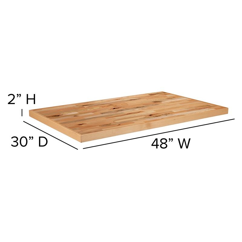 24" Round Butcher Block Style Table Top