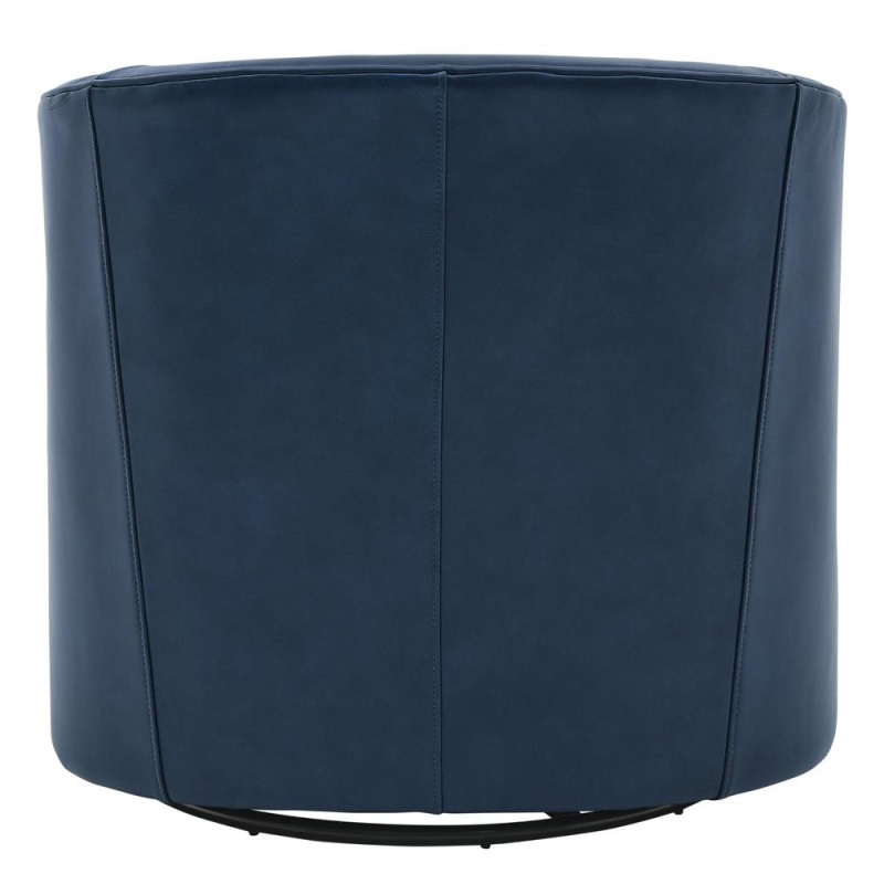 Walsh Top Grain Leather Swivel Chair, Garrett Blue