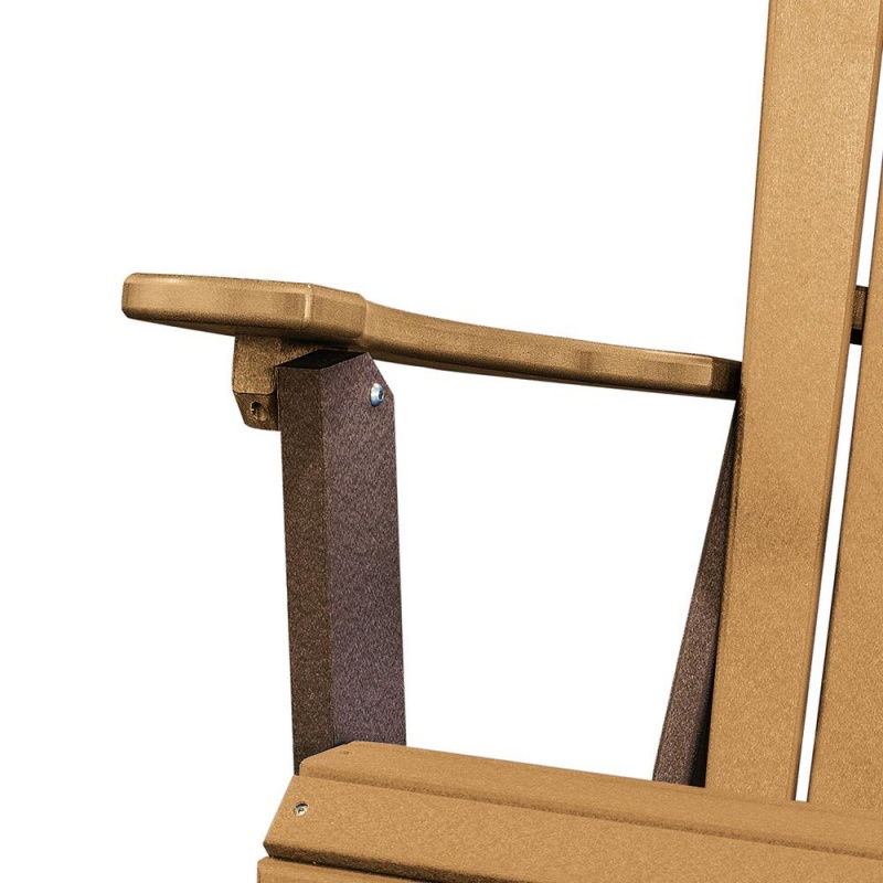 Fan Back Folding Adirondack Chair Made In The Usa- Cedar, Tudor Brown