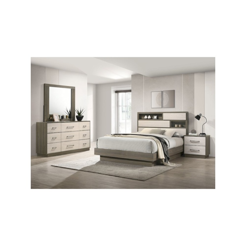 Fenwick 4-Piece Eastern King Bedroom Set Grey Oak