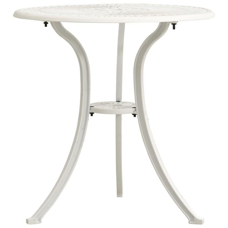 Vidaxl Garden Table White 24.4"X24.4"X25.6" Cast Aluminum 5581