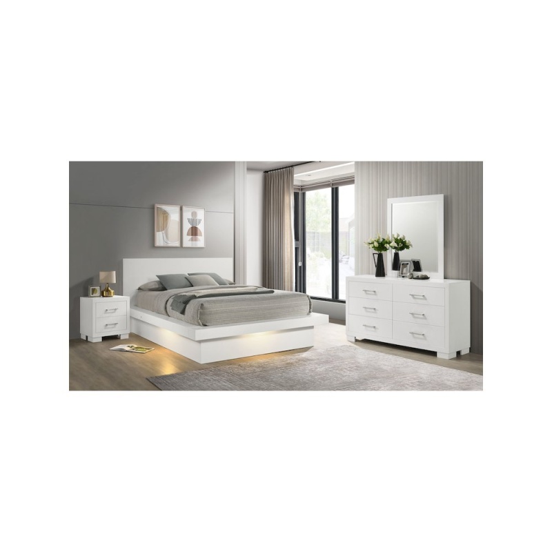 Jessica 4-Piece Eastern King LED Bedroom Set