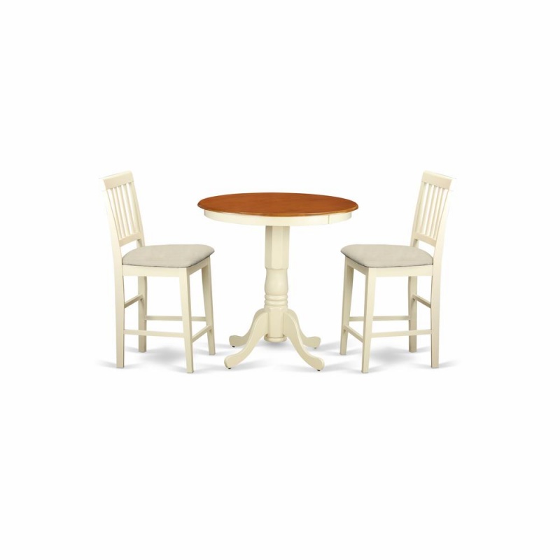 3-Piece Pub Table Set with High-Top Table and 2 Dinette Chairs