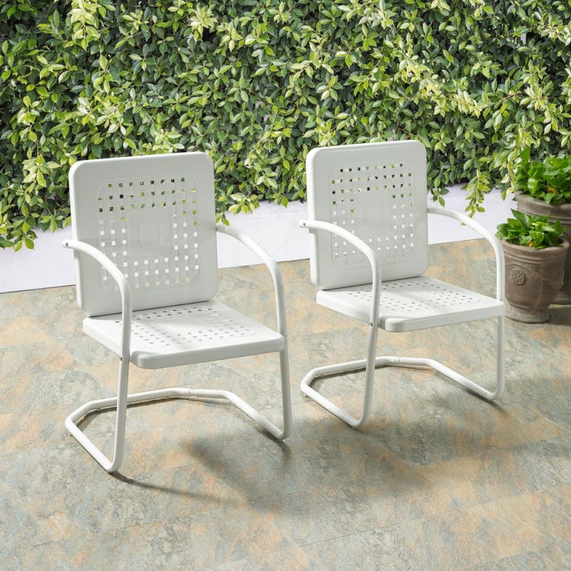 Bates 2Pc Outdoor Chair Set White - 2 Chairs