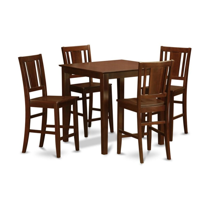 5 Pc Counter Height Dining Set-Counter Height Table And 4 Kitchen Chairs