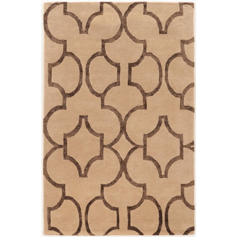 Aspire Wool Geo Beige & Brown 5X8 Rug