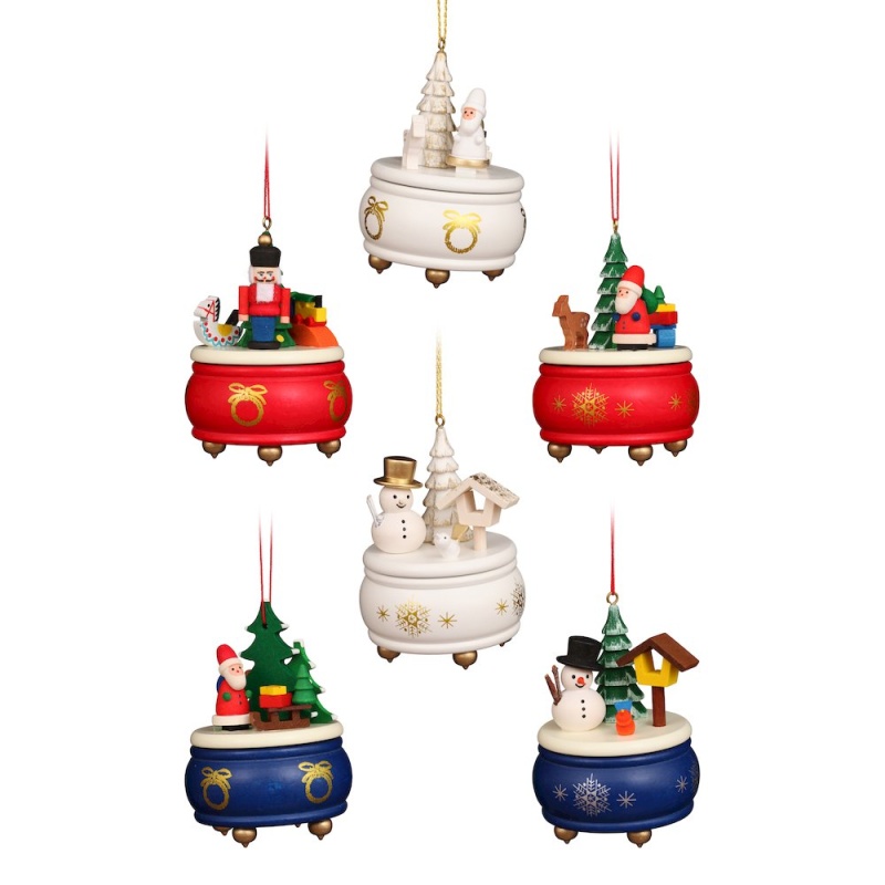Assorted Music Boxes Ornament Set of 6