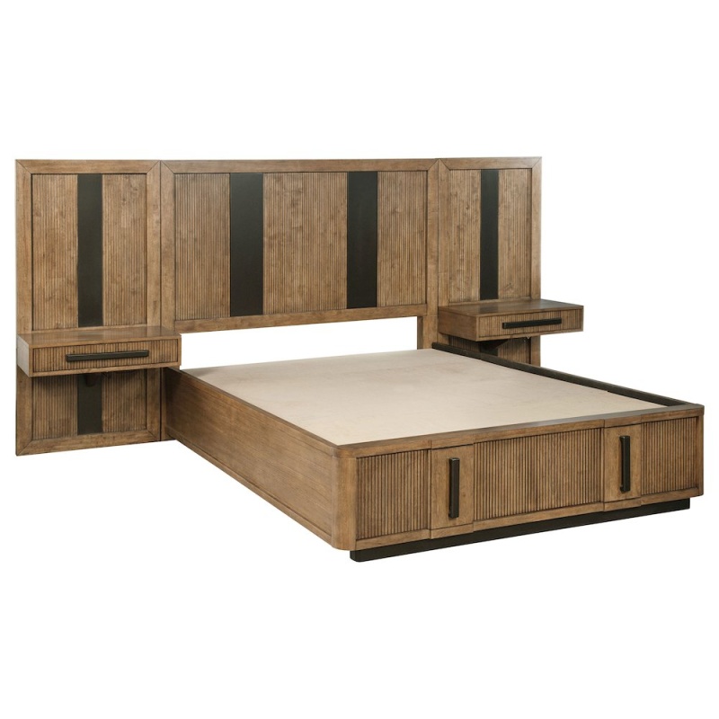 Terrace 2-Piece Wall Panel With Nightstand Set Ash Brown