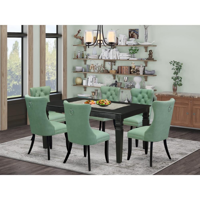 7 Piece Dining Set Consists Of A Rectangle Kitchen Table With Butterfly Leaf