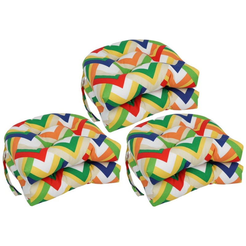 16-Inch Spun Polyester Outdoor U-Shaped Tufted Chair Cushion