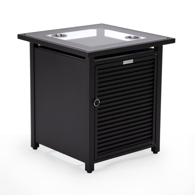 Walbrooke Black Patio Square Tank Holder With Slats Design In Black