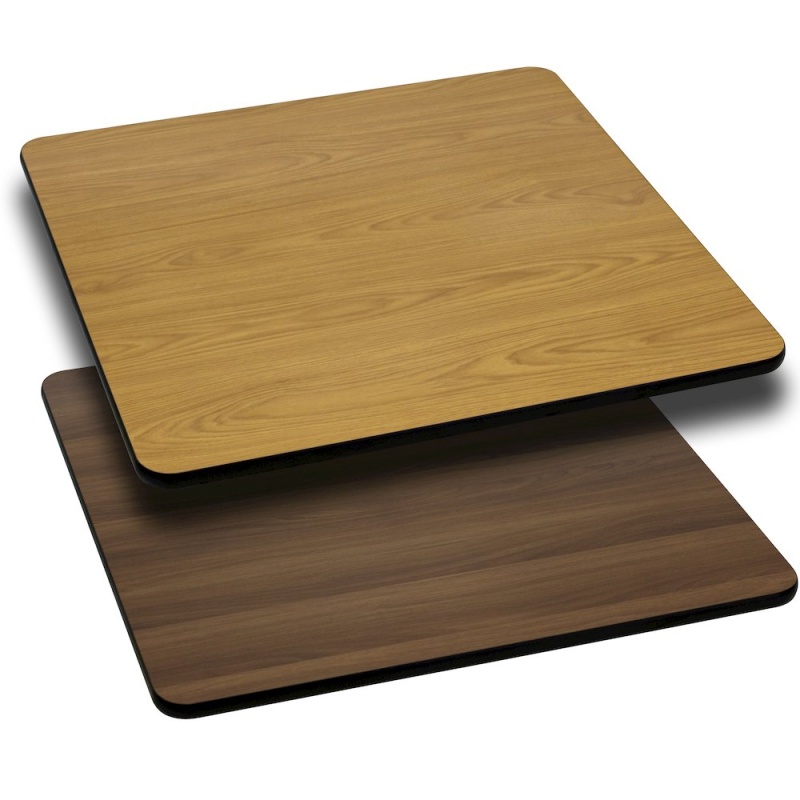 42'' Square Table Top With Natural Or Walnut Reversible Laminate Top