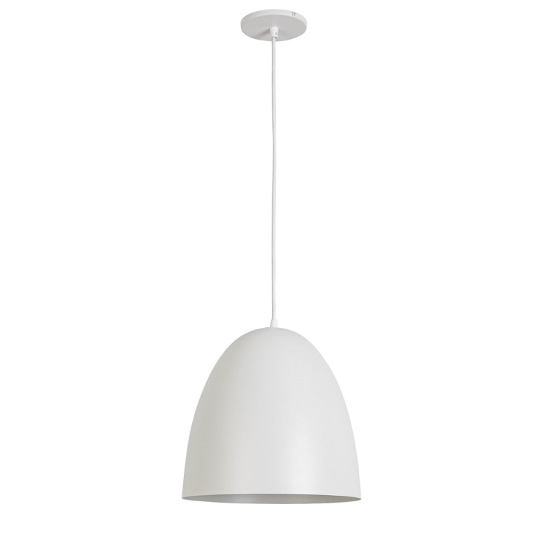 1 Light Pendant in Matte White with Metal Shade