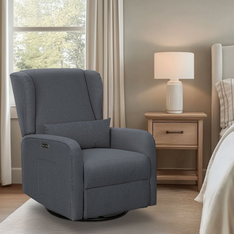 Candace Power Recliner 3-In-1 With Swivel, Glider, Charging Station
