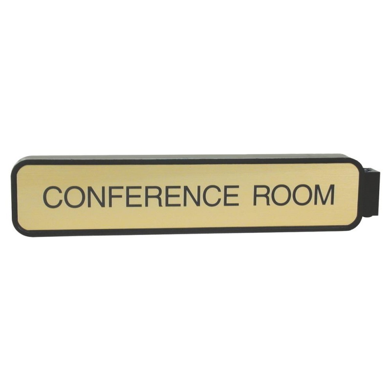 Xstamper Designer Double-Sided Corridor Sign - 1 Each - 10" Holding Width X 2" Holding Height - Rectangular Shape - Rounded Corner - Plastic - Black