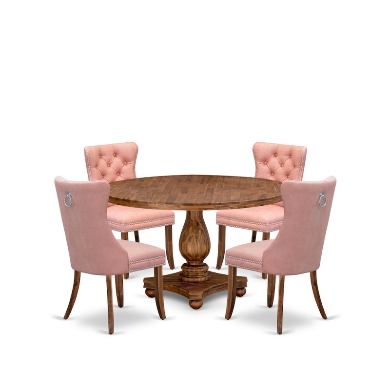 5-Pc Dining Set with Modern Kitchen Table and 4 Parsons Chairs