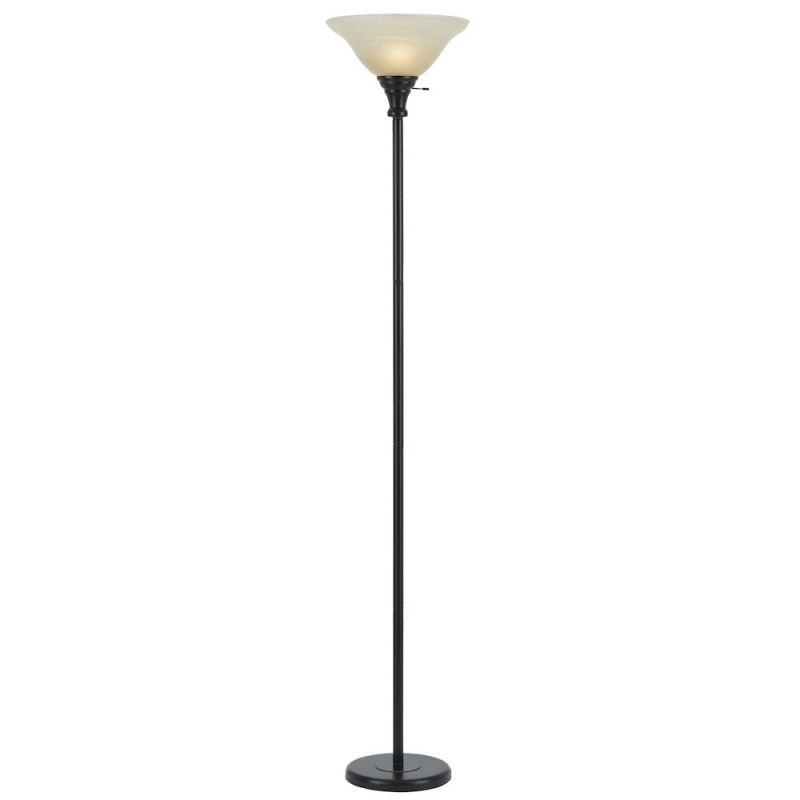 150W 3-Way Torchiere with Glass Shade