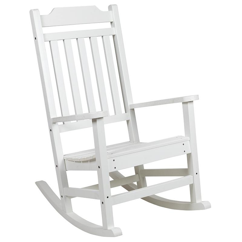 All-Weather Poly Resin Rocking Chair in White
