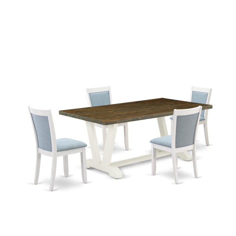 East West Furniture 5-Pc Kitchen Dining Table Set