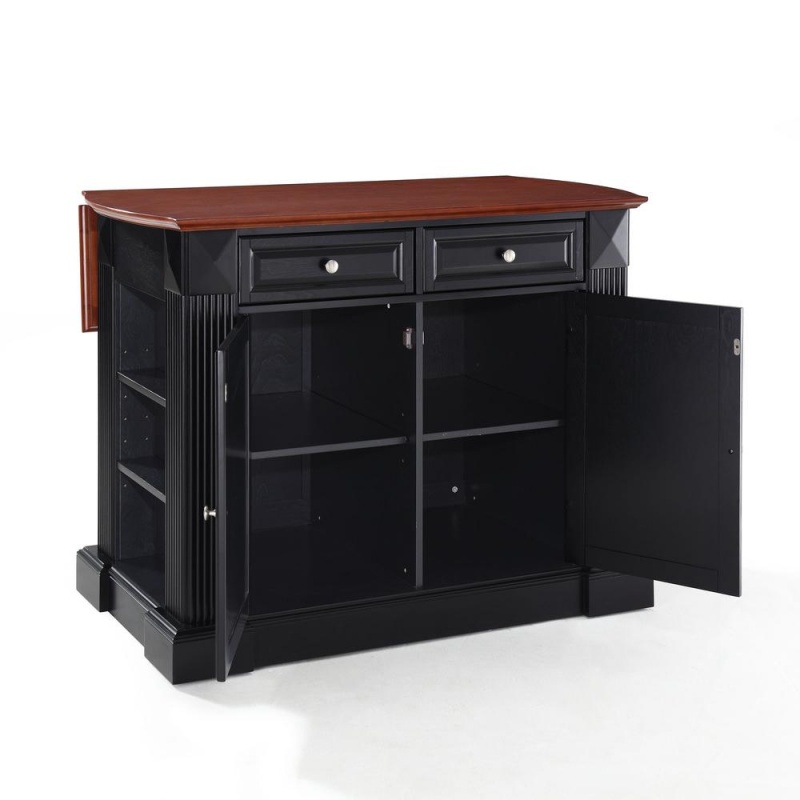 Coventry Drop Leaf Top Kitchen Island Black/Cherry