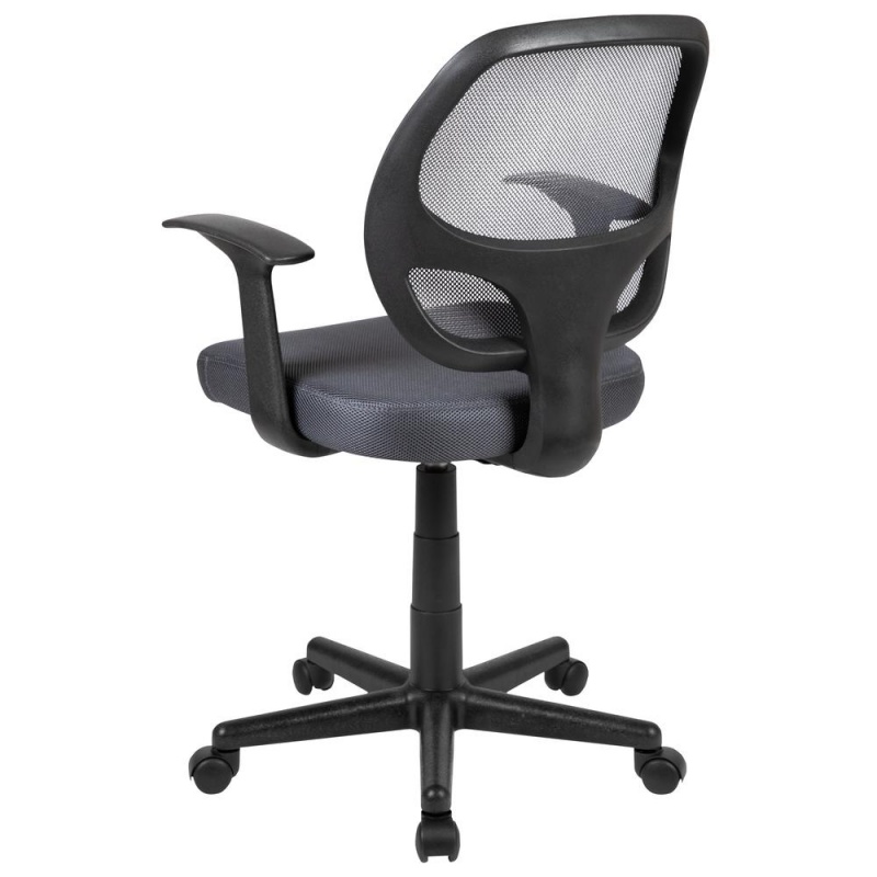 Flash Fundamentals Mid-Back Gray Mesh Swivel Ergonomic Task Office Chair With Arms, Bifma Certified
