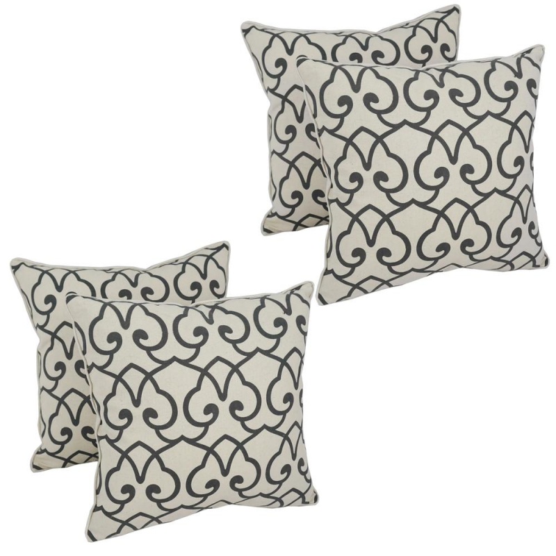 Blazing Needles 18-Inch Corded Throw Pillows With Inserts (Set Of 4)