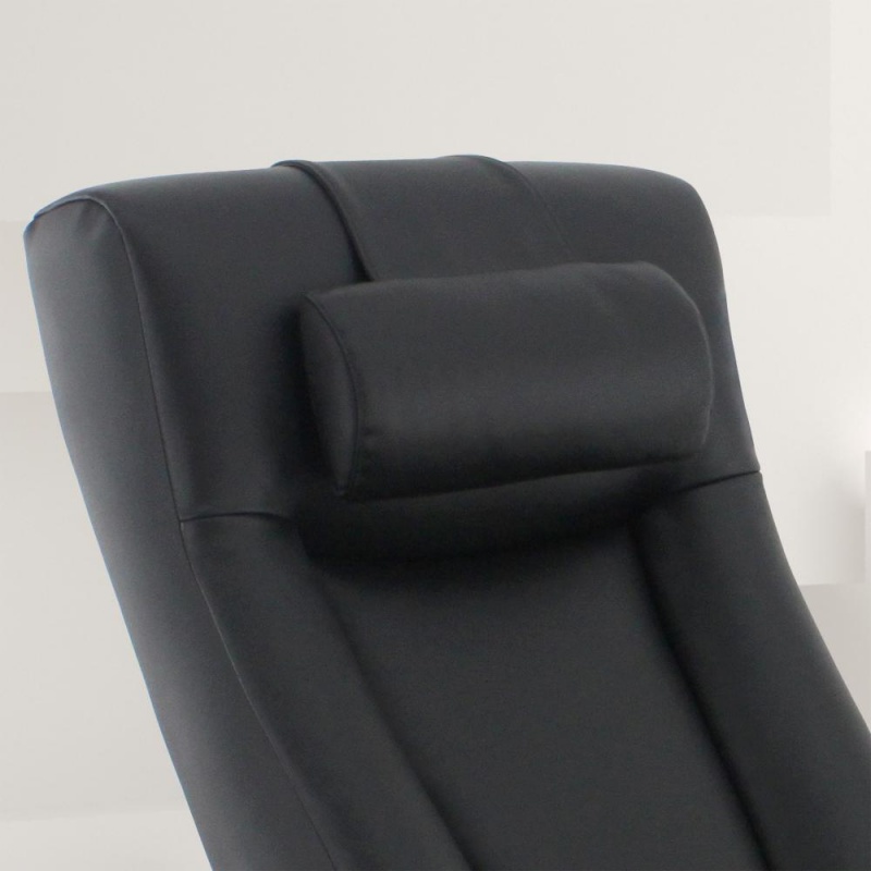 Relax-R™ Hamilton Recliner And Ottoman With Pillow In Black Top Grain Leather